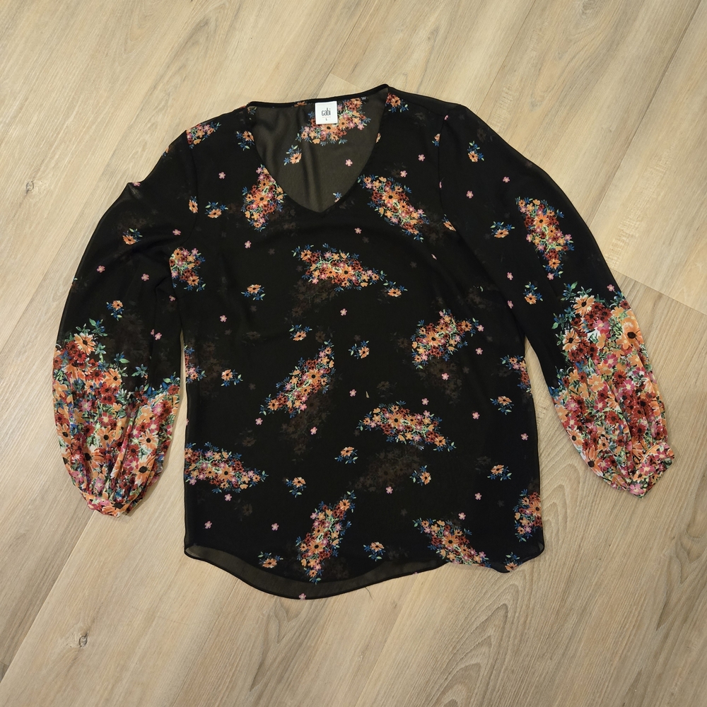 CABI Blooming Blouse Floral Black